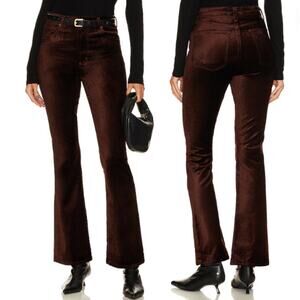Agolde Nico High Rise Slim Bootcut Velvet Pants Brown Whimsigoth Grunge 32 NWT